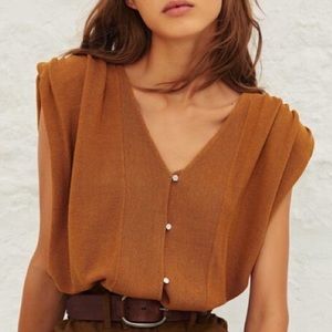 BA&SH Bronze Gilet Lony Blouse